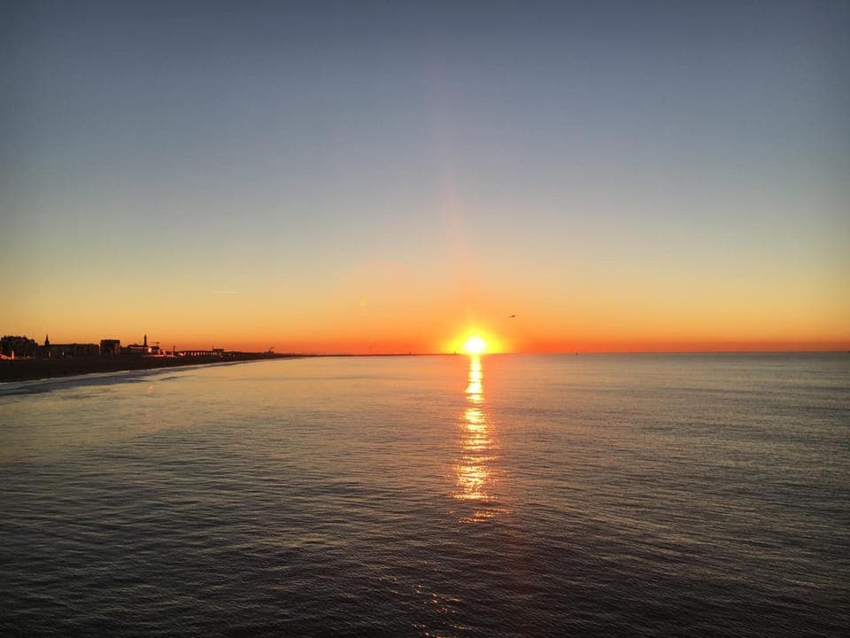 On the beach, white sand