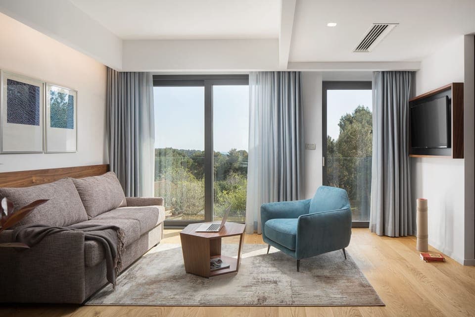 Suite, 1 King Bed | Living area | Flat-screen TV