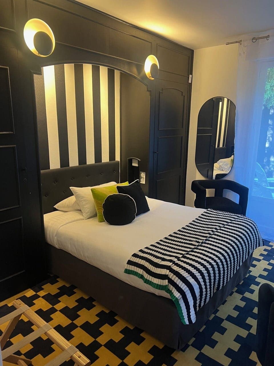 Individually decorated, individually furnished, desk, blackout drapes