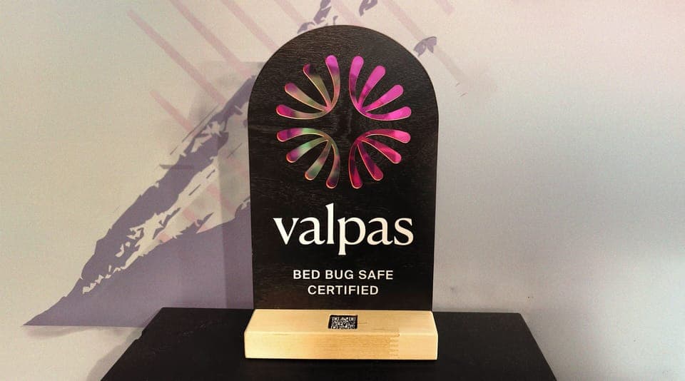 Hypo-allergenic bedding, in-room safe, blackout drapes