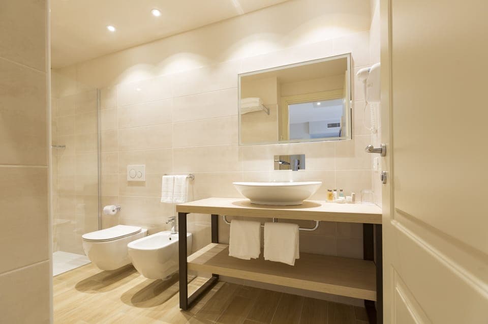 Free toiletries, hair dryer, slippers, bidet