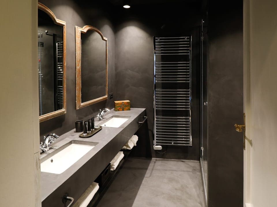 Designer toiletries, hair dryer, bathrobes, slippers