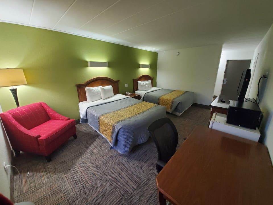 Double Room, 2 Queen Beds, Non Smoking | Desk, laptop workspace, iron/ironing board, free WiFi