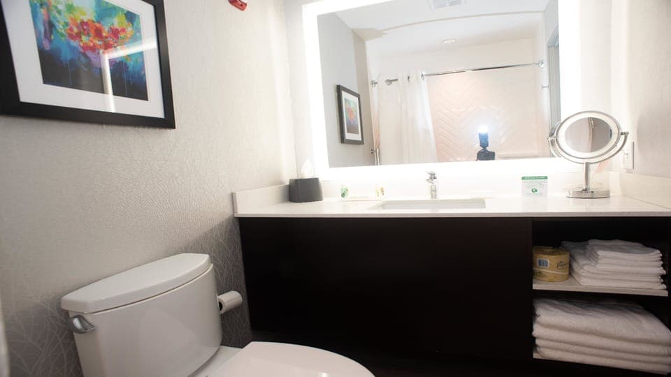 Free toiletries, hair dryer, towels