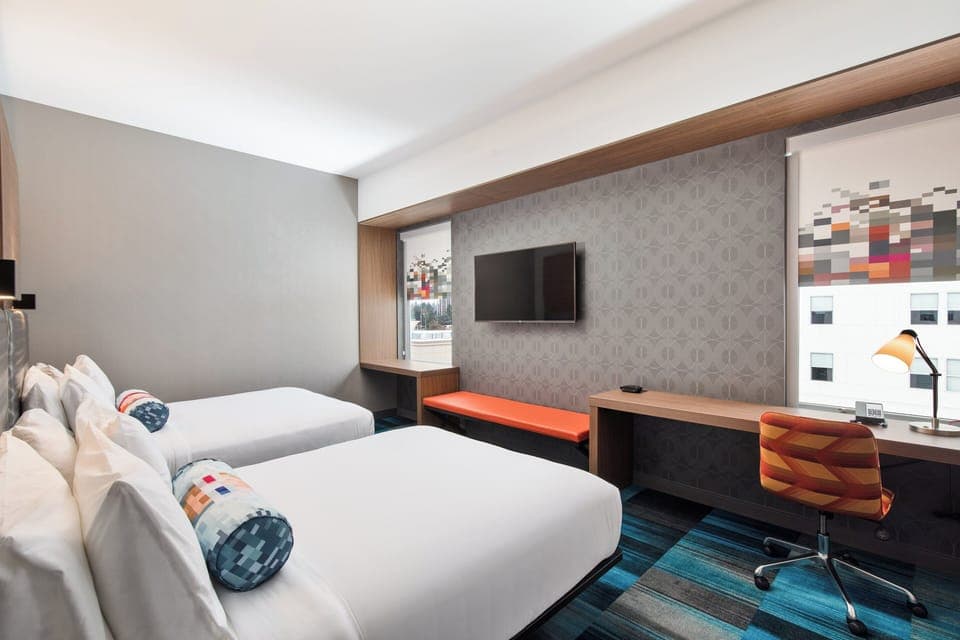 aloft, Room, 2 Queen Beds | In-room safe, desk, blackout drapes, iron/ironing board