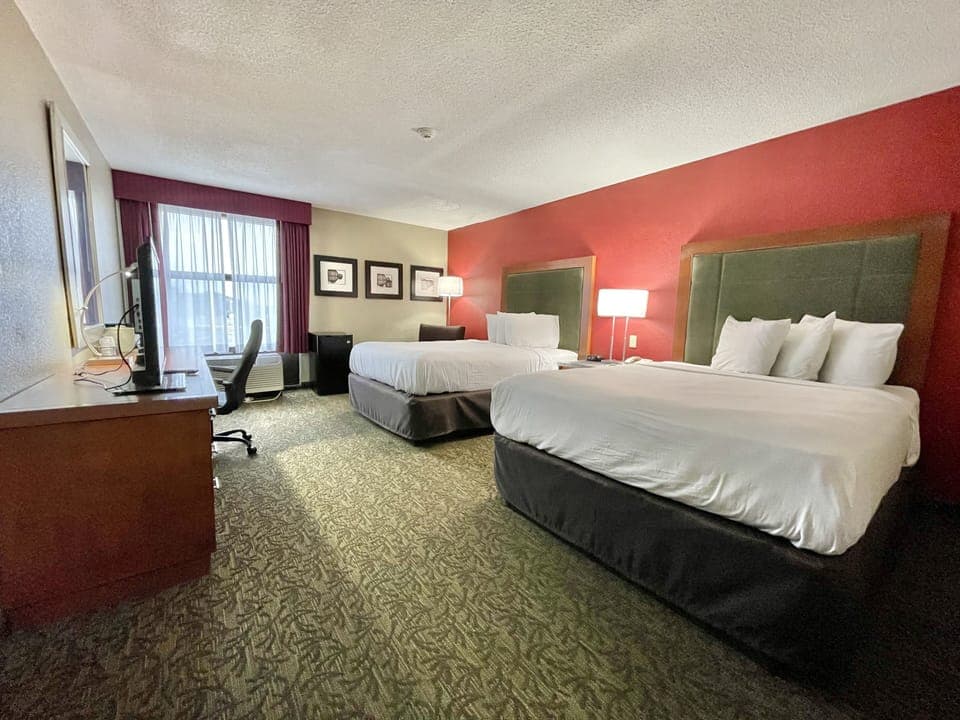 Exclusive Room, 2 Queen Beds, Non Smoking, Refrigerator & Microwave | Desk, blackout drapes, iron/ironing board, free WiFi