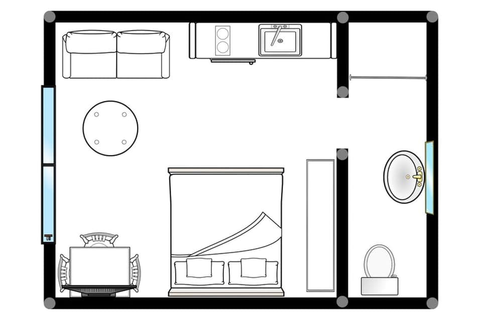 Executive Studio Suite, 1 King Bed with Sofa bed | Floor plan