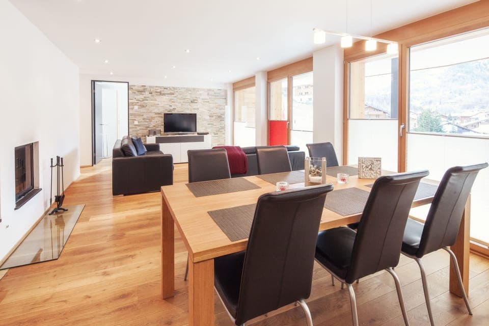 Apartment, 3 Bedrooms (Breithorn) | Living room | Flat-screen TV, fireplace, DVD player