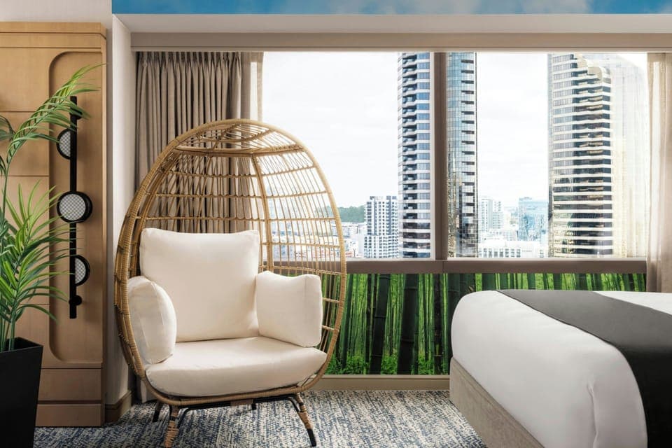 Panda Retreat Room | Premium bedding, in-room safe, desk, blackout drapes