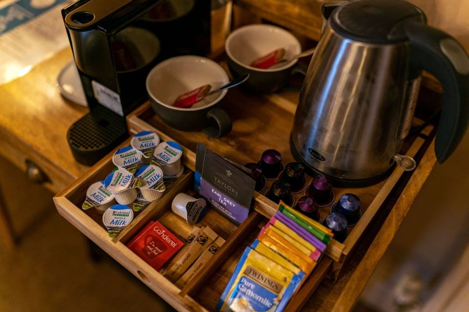 Individually decorated, individually furnished, desk, blackout drapes