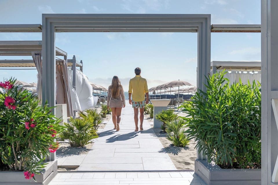 Private beach nearby, beach umbrellas, beach towels, beach bar