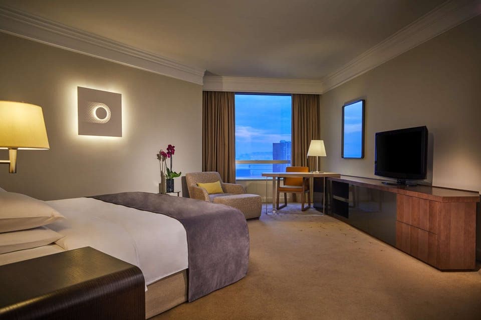 In-room safe, desk, laptop workspace, blackout drapes