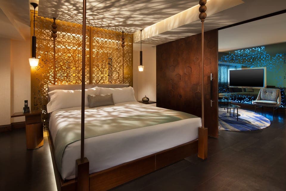 Premium bedding, down comforters, pillowtop beds, minibar