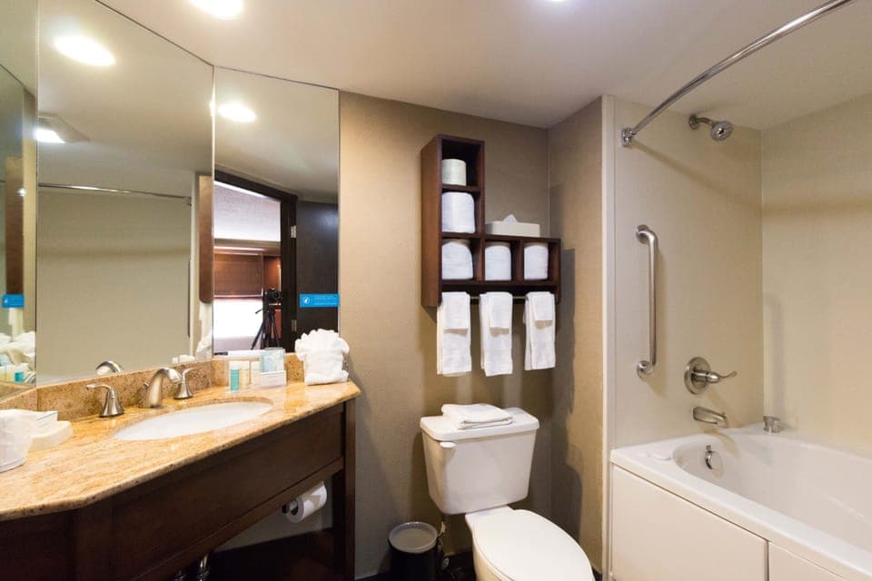 Room, 1 King Bed, Jetted Tub | Bathroom | Free toiletries, hair dryer, towels