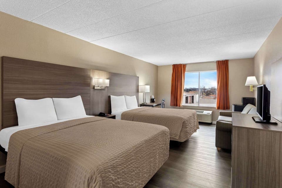 Standard Room, 2 Queen Beds, Non Smoking | Desk, iron/ironing board, cribs/infant beds, rollaway beds