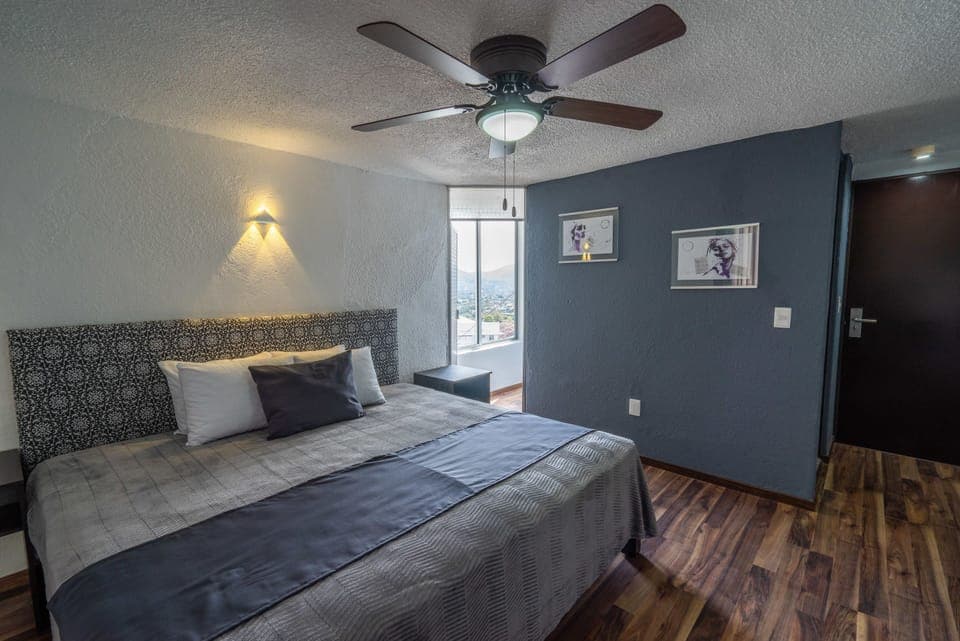 Desk, free WiFi, bed sheets