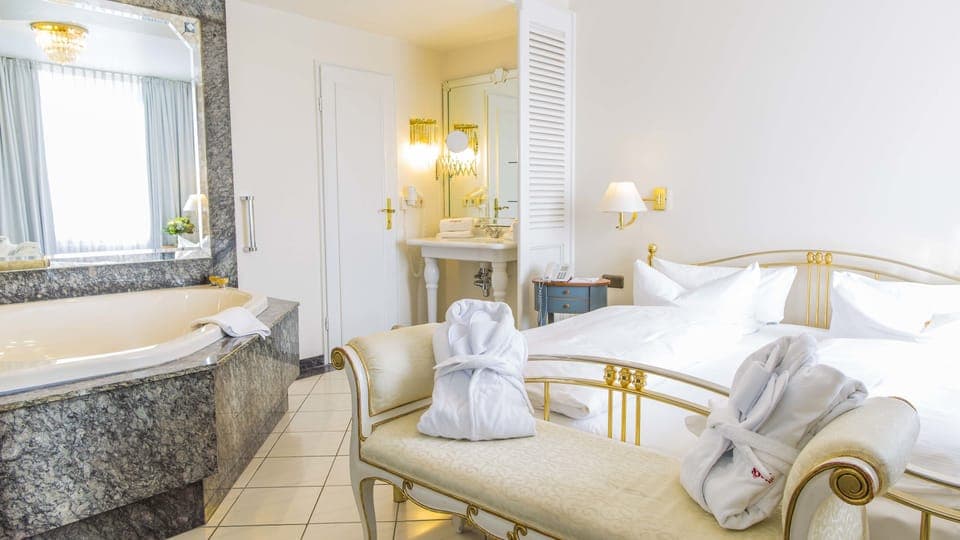 Shower, free toiletries, hair dryer, bathrobes