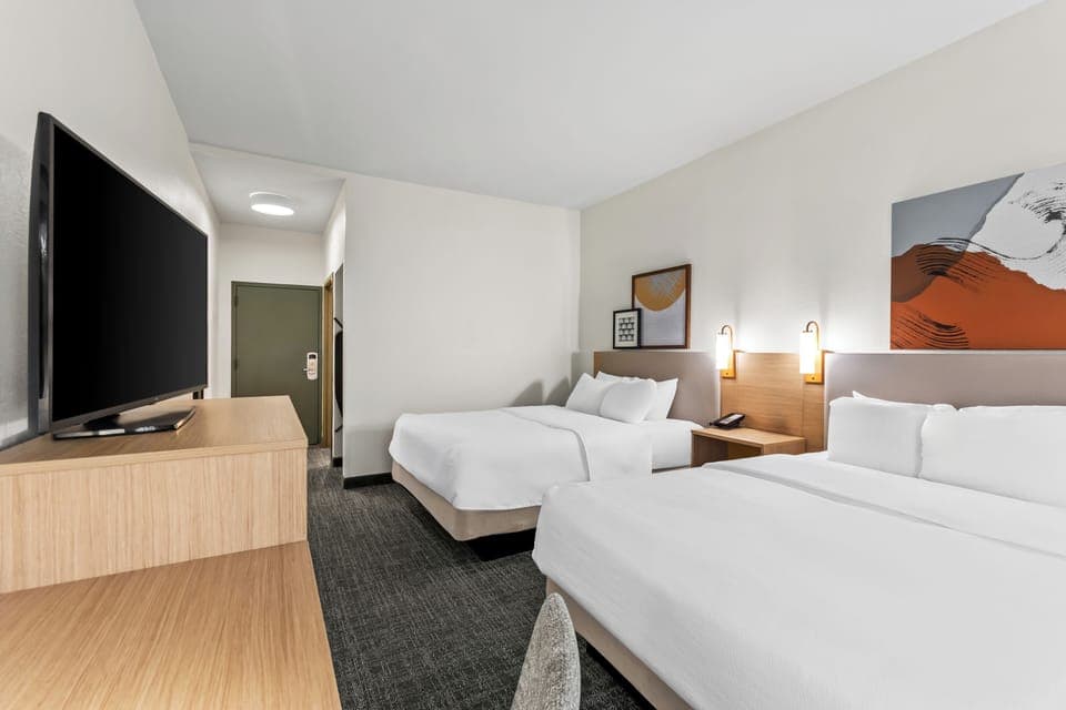 Room, 2 Queen Beds | Premium bedding, desk, laptop workspace, iron/ironing board