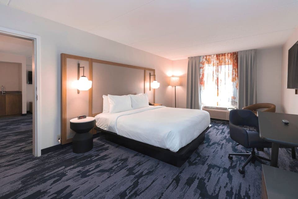 Suite, 1 King Bed with Sofa bed | Premium bedding, down comforters, Select Comfort beds, desk
