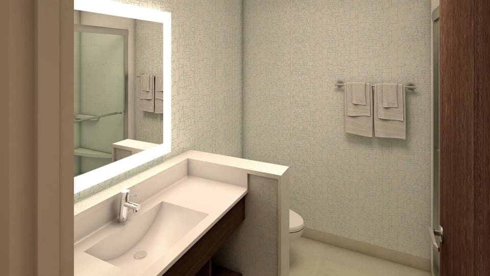 Eco-friendly toiletries, hair dryer, towels, soap