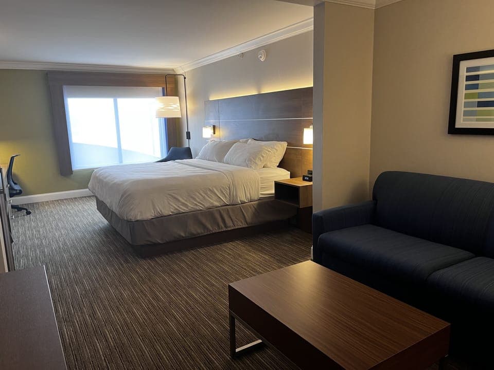 Suite, 1 King Bed | Premium bedding, desk, iron/ironing board, free cribs/infant beds