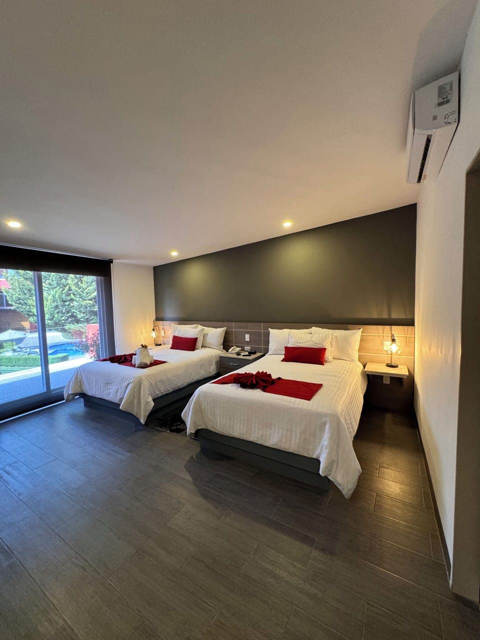 Villa with 2 double beds | Premium bedding, in-room safe, blackout drapes, iron/ironing board