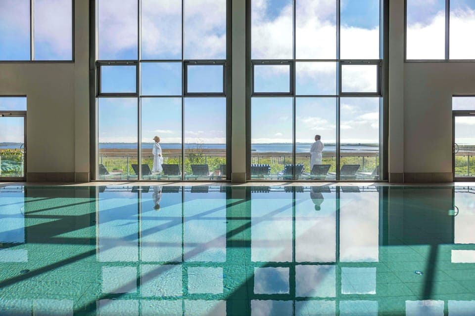 Indoor pool, open 8:00 AM to 9:00 PM, sun loungers