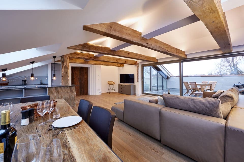 Exclusive Suite, 1 Bedroom, Terrace, Mountain View (9) | Living area | Flat-screen TV, heated floors