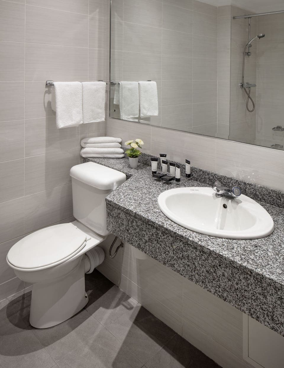 Free toiletries, hair dryer, towels