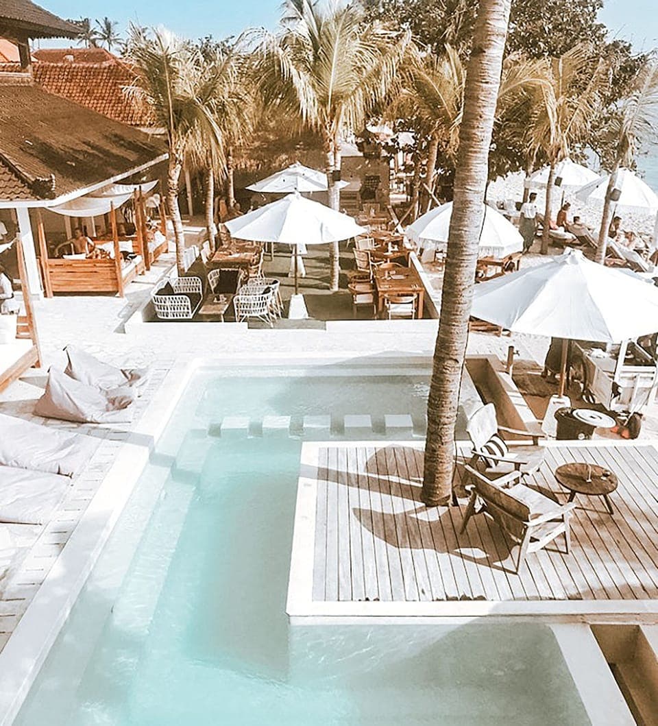 On the beach, free beach cabanas, sun loungers, beach umbrellas