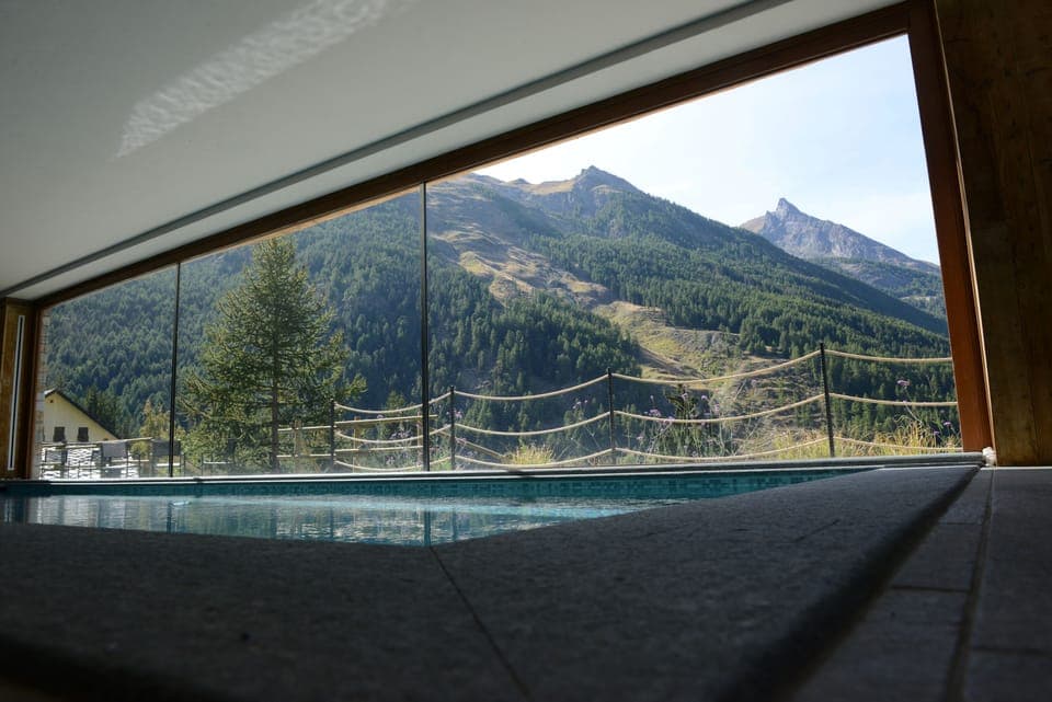 Indoor pool, open 2:30 PM to 8 PM, sun loungers