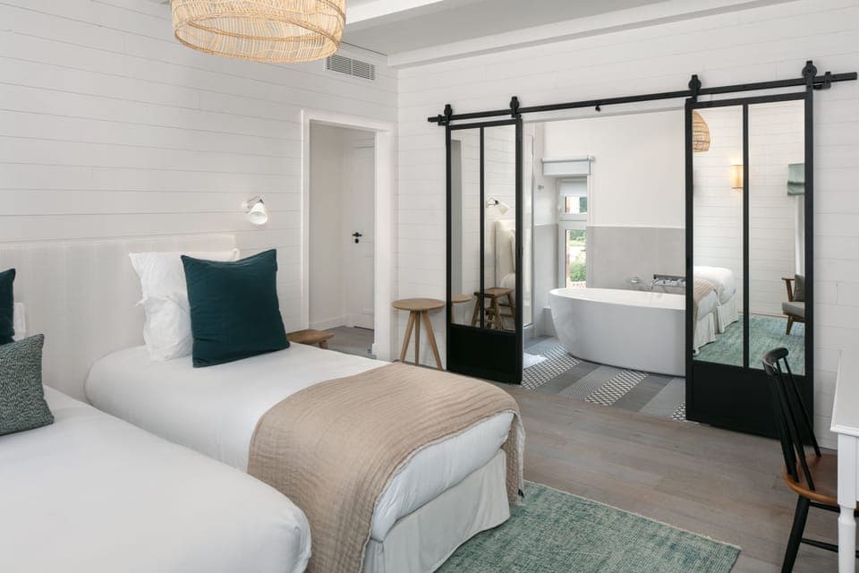 Deluxe Double or Twin Room, Partial Sea View (Poternes) | Premium bedding, in-room safe, blackout drapes, soundproofing