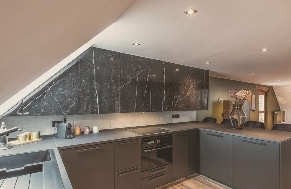 Premium Suite, 2 Bedrooms, Sauna (Loft) | Private kitchen | Microwave, oven, stovetop, espresso maker