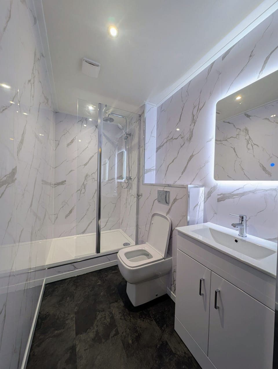 Shower, free toiletries, hair dryer, bathrobes