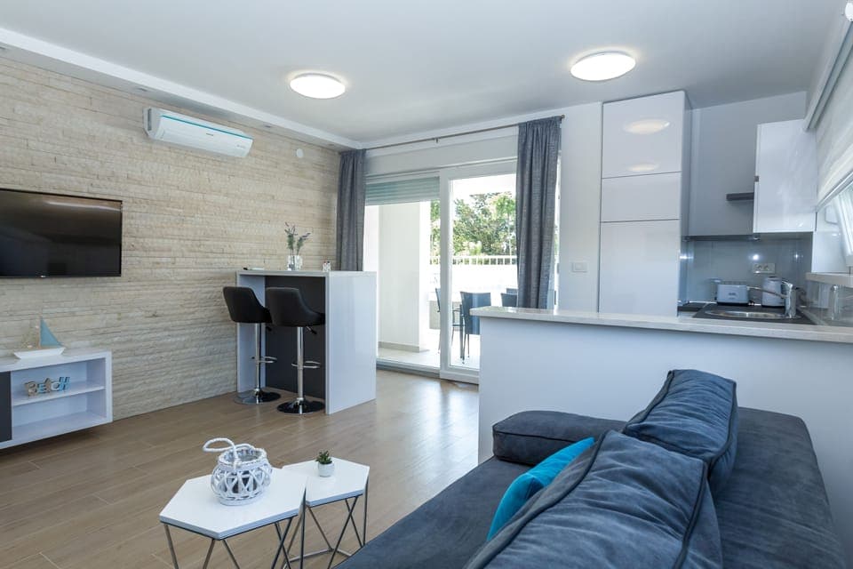 Superior Apartment, 2 Bedrooms, Terrace (C2a) | Living room | 55-inch flat-screen TV with satellite channels, TV