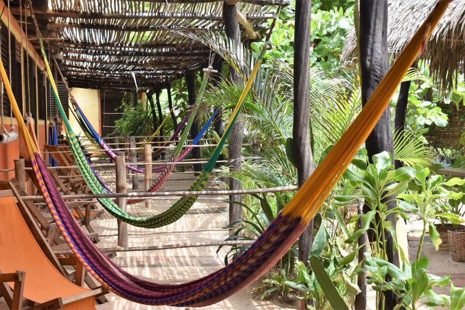 Basic Cabin, 1 Double Bed, Courtyard View  Baño privado fuera de la habitación | Garden view