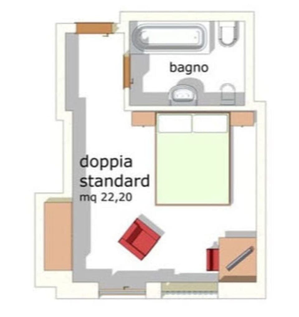 Standard Double Room | Floor plan