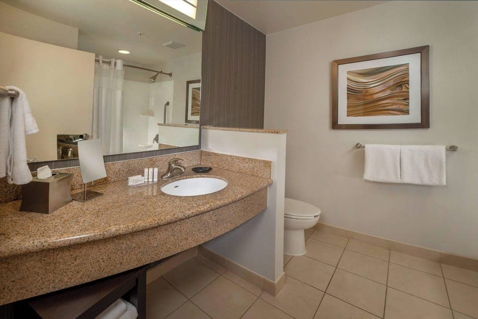 Free toiletries, hair dryer, towels