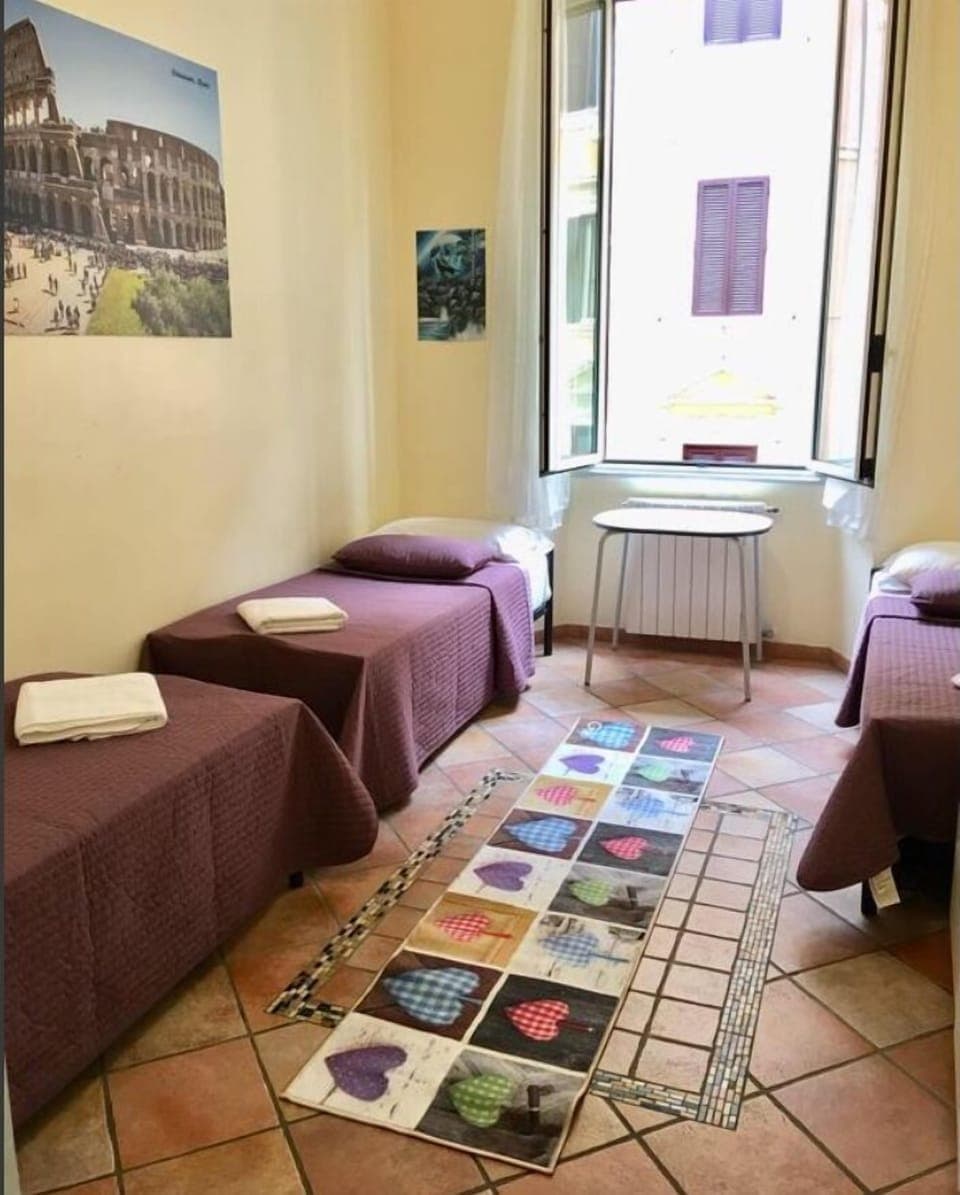 Desk, free WiFi, bed sheets