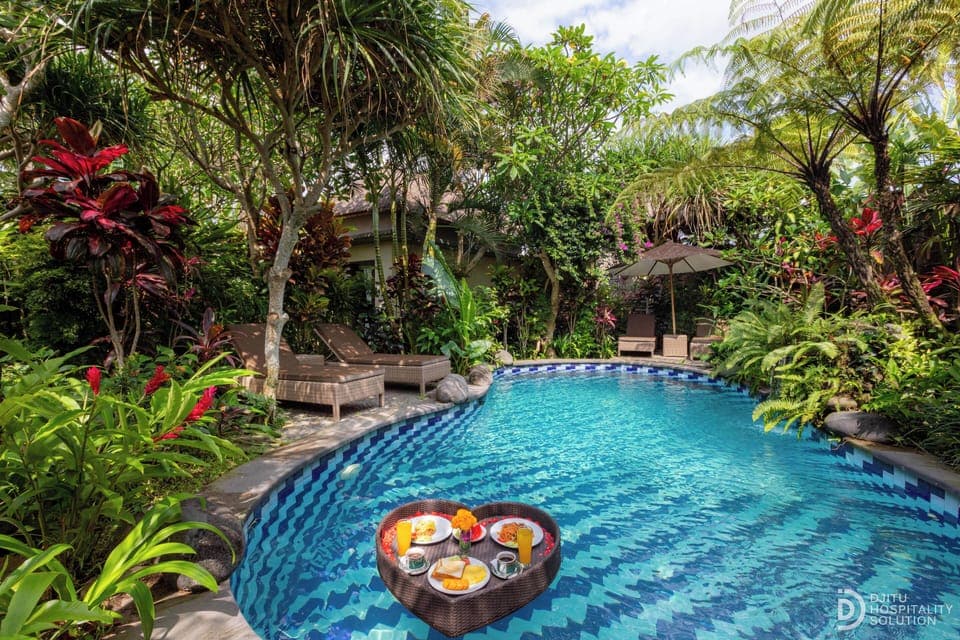 Outdoor pool, free cabanas, pool umbrellas