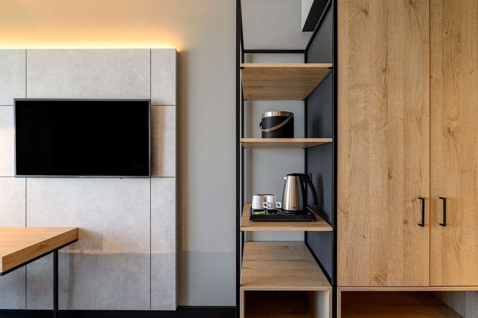 In-room safe, desk, laptop workspace, blackout drapes