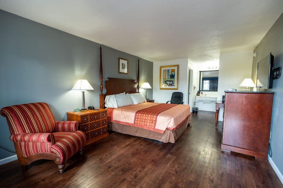 Individually decorated, individually furnished, desk, iron/ironing board