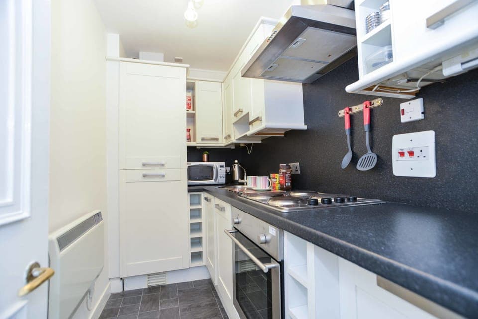 City Studio | Private kitchen | Fridge, microwave, oven, stovetop