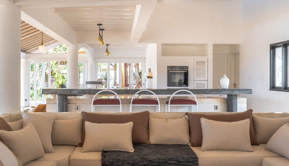 Luxury Villa, 5 bedrooms, ocean view, private pool | Living area | Flat-screen TV