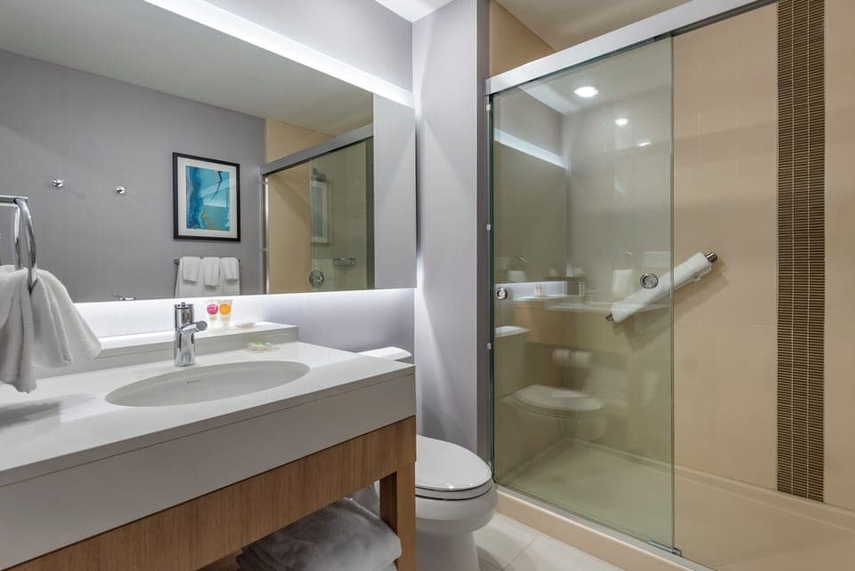 Premium bedding, pillowtop beds, desk, laptop workspace