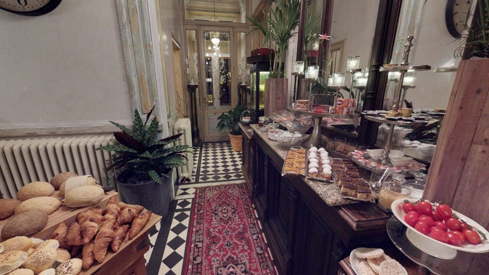 Daily self-serve breakfast (EUR 22 per person)