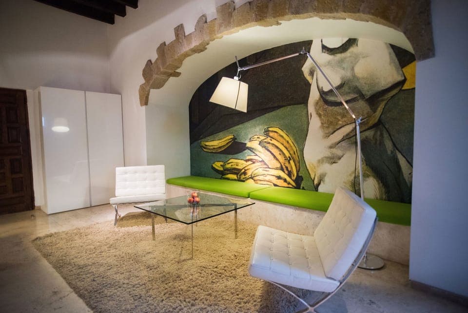 Master suite with bathtub and terrace | Living area | 52-inch Smart TV with cable channels, first-run movies