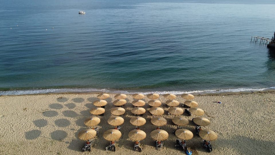 On the beach, 2 beach bars