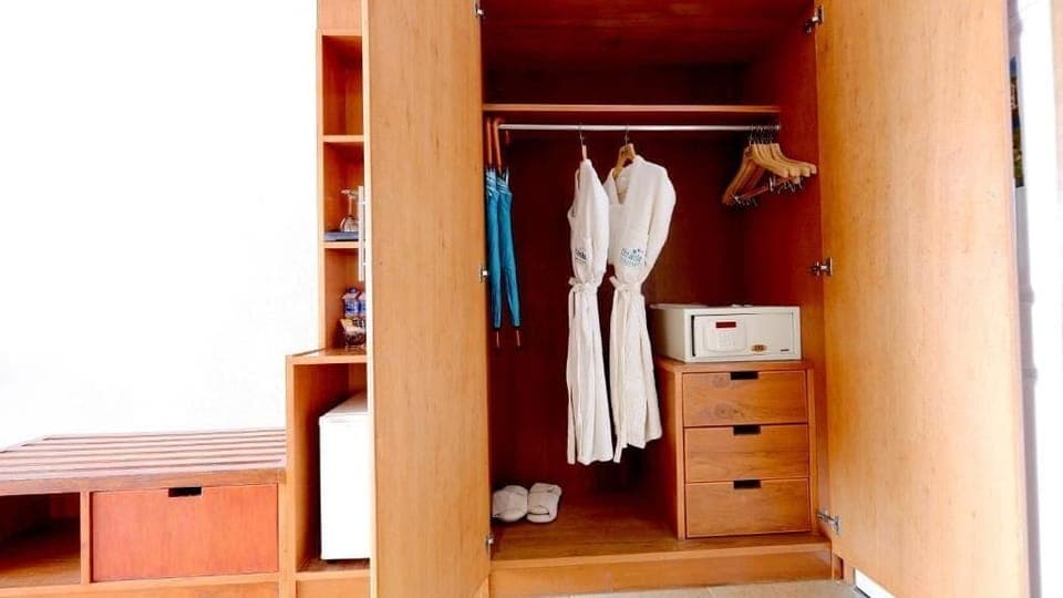 Hotel Room | Bathroom | Shower, free toiletries, hair dryer, bathrobes