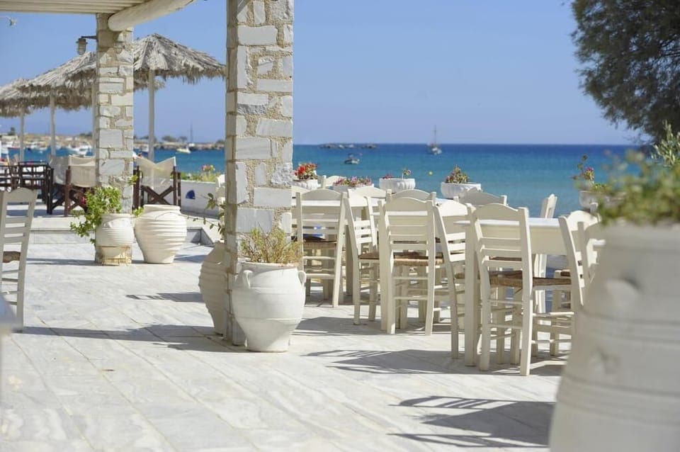Breakfast, lunch, dinner served; Greek cuisine, beach views 